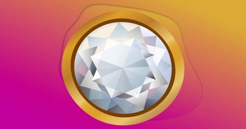 Spinning Diamond in Gold Circle on Gradient Background - Download Free Stock Images Pikwizard.com