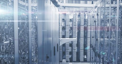 Data Flow in High-tech Server Room Network - Download Free Stock Images Pikwizard.com