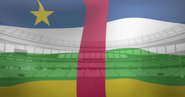 Central African Republic Flag Overlaying Empty Sports Stadium - Download Free Stock Images Pikwizard.com