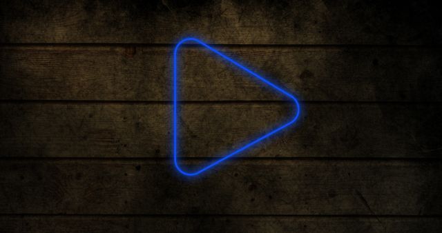 Glowing Neon Play Button on Brick Wall with Rustic Texture - Download Free Stock Images Pikwizard.com