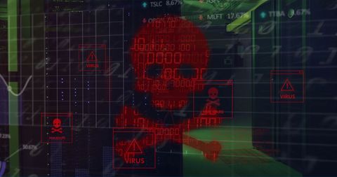 Digital Security Threat with Malware Warning and Server Background - Download Free Stock Images Pikwizard.com
