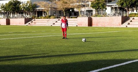 Focused Youth Soccer Player Training for Match