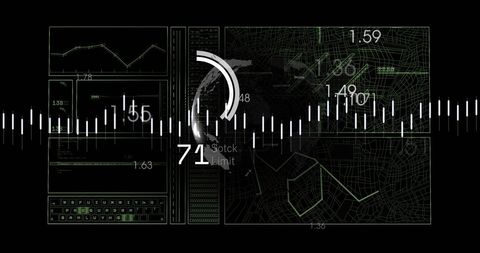 Futuristic Data Interface with Globe and Graphs on Black Background - Download Free Stock Images Pikwizard.com