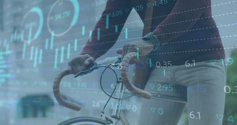 Biking Through Cityscape with Stock Market Data Overlay