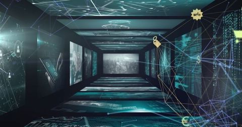 Futuristic Digital Data Network in Abstract Space - Download Free Stock Images Pikwizard.com