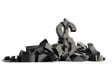 Crumbled Dollar Symbols on Transparent Background Indicates Fragile Economy - Download Free Stock Videos Pikwizard.com