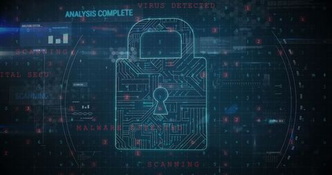 Digital Circuit Board Padlock with Cybersecurity Codes - Download Free Stock Images Pikwizard.com