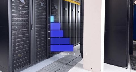 Statistics Overlay on Server Room Data Processing Concept - Download Free Stock Images Pikwizard.com