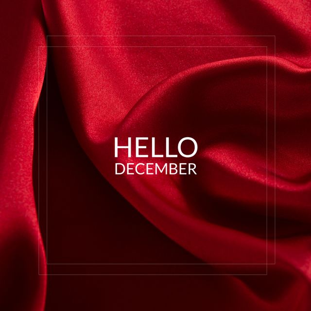 Composition of hello december text over red background. Winter and celebration concept digitally generated image.
