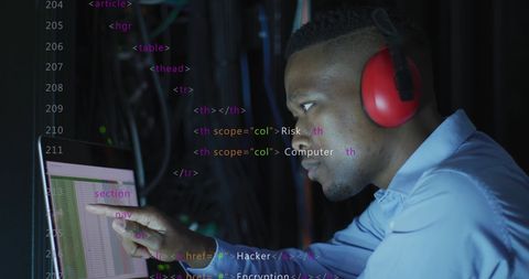 focused young it engineer analyzing data code on laptop - Download Free Stock Images Pikwizard.com
