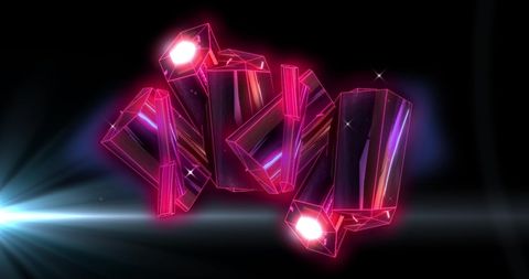 Futuristic Pink Diamond Abstraction in Digital Space