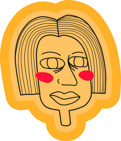 Flat Mask with Extended Chin Handle on Transparent Background