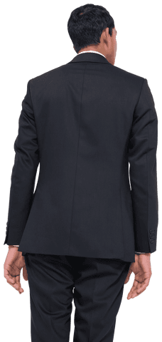 Transparent Image of Businessman in Black Suit Looking Away