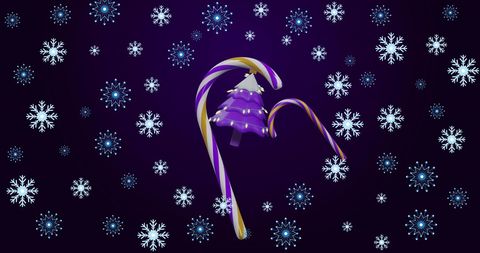 Festive Candy Cane and Snowflakes Christmas Background
