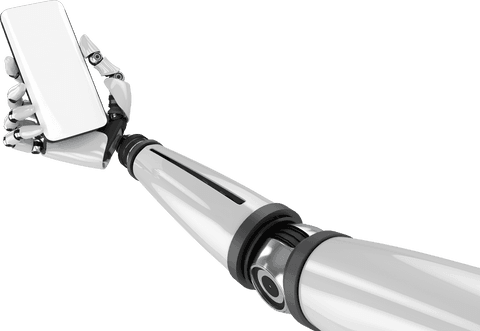 transparent robotic arm holding blank smartphone screen - Download Free Stock Videos Pikwizard.com