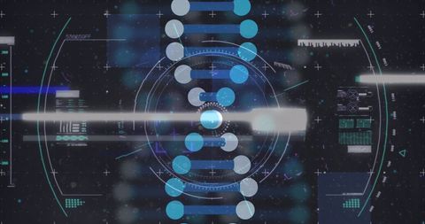 DNA Strand with Digital Interface Elements - Download Free Stock Images Pikwizard.com