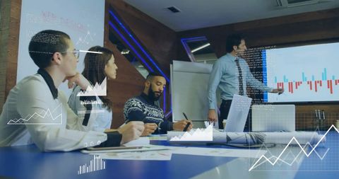 business team analyzing digital data in modern office meeting - Download Free Stock Images Pikwizard.com