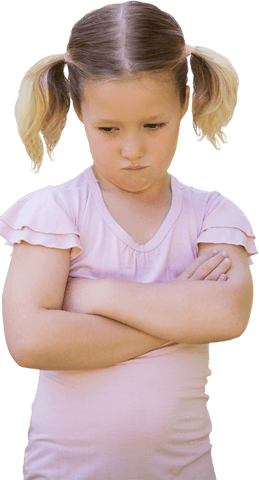transparent background of a sad young girl with arms crossed - Download Free Stock Videos Pikwizard.com