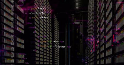 Digital Data Interface Amidst High-Tech Server Room - Download Free Stock Images Pikwizard.com