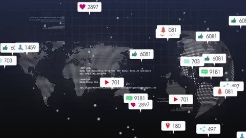 World Map with Social Media Notifications and Drifting Code