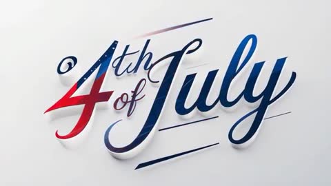 Patriotic 4th of July Typography Design with Red and Blue Theme