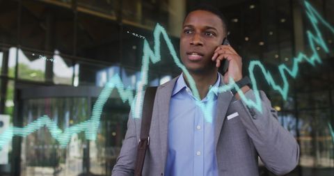 Businessman Analyzing Data Charts on Smartphone Call - Download Free Stock Images Pikwizard.com