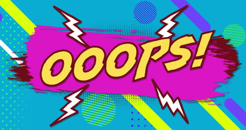 Vibrant Ooops Comic Style Quote with Colorful Graphics