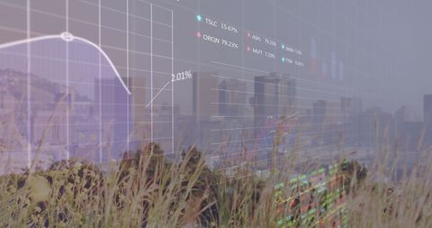 Financial Market Data Overlay Digital Cityscape - Download Free Stock Images Pikwizard.com