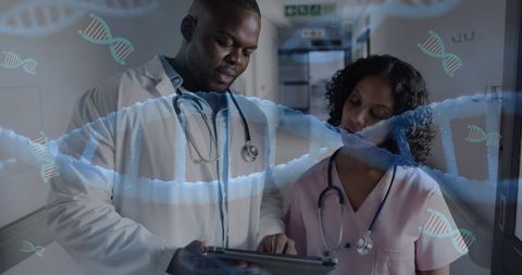 Healthcare Professionals Analyzing Medical Data in Hospital