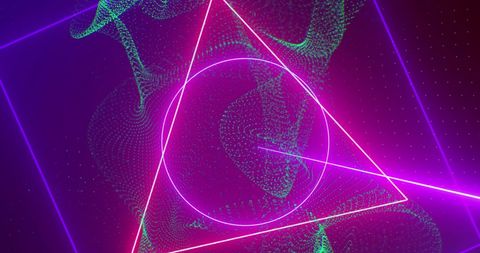 Abstract Neon Light Geometry on Dark Background - Download Free Stock Images Pikwizard.com