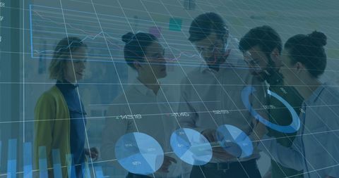 Diverse Business Colleagues Analyzing Digital Financial Graph Data - Download Free Stock Images Pikwizard.com