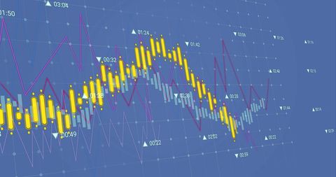 Dynamic Financial Data Chart on Blue Background - Download Free Stock Images Pikwizard.com