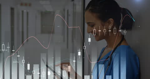 Medical Professional Analyzing Digital Data Analytics