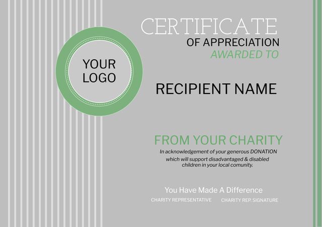 Modern Professional Certificate Template for Charity or Corporate Awards - Download Free Stock Templates Pikwizard.com