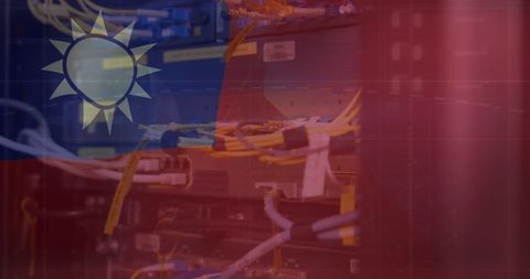 Taiwan Flag Overlaid on Modern Server Room for Digital Patriotism - Download Free Stock Images Pikwizard.com