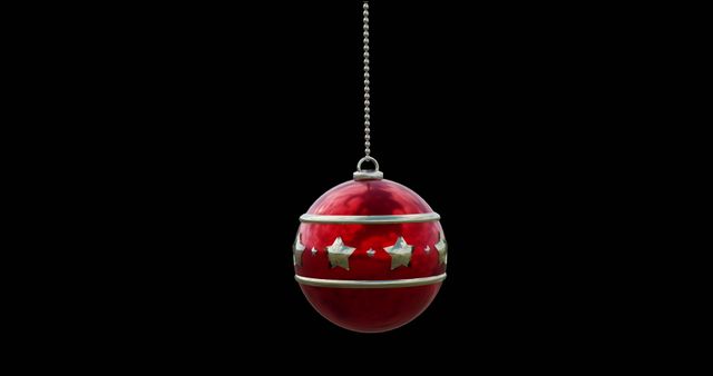 Red Christmas Bauble on Black Background - Download Free Stock Images Pikwizard.com