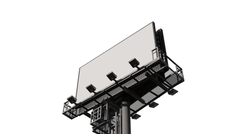 Minimalistic billboard sign with transparent background