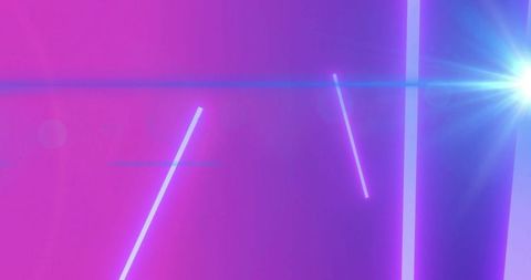 Glowing Neon Bars with Lens Flare in Abstract Futuristic Scene