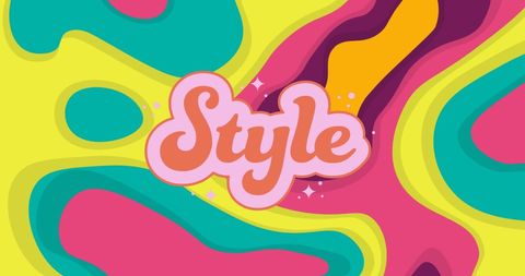 Retro style text with neon abstract background