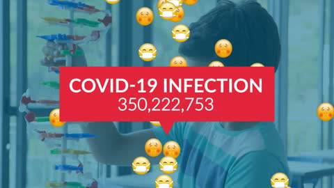 Covid-19 Statistics Animation with Student and Molecular Model