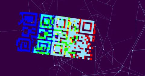Glitch QR Code with Digital Network Background - Download Free Stock Images Pikwizard.com