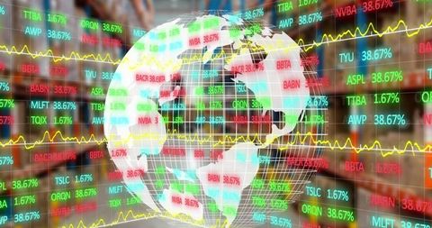 Global Financial Data Processing Overlapping Warehouse Background