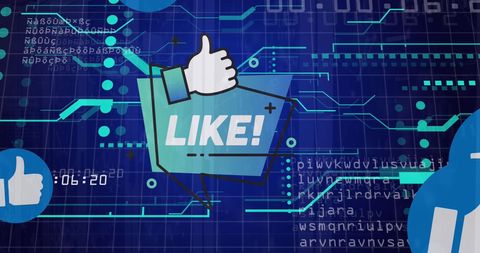 Like Icon with Digital Data Background Concept Illustration - Download Free Stock Images Pikwizard.com