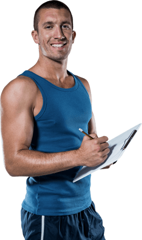 transparent confident sports coach writing on clipboard - Download Free Stock Videos Pikwizard.com