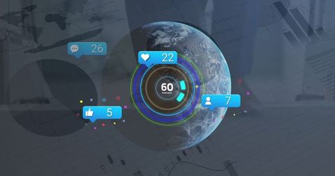 Digital earth with social interactions on financial graphs