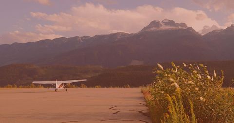 Light Aircraft Landing at Scenic Mountain Airport