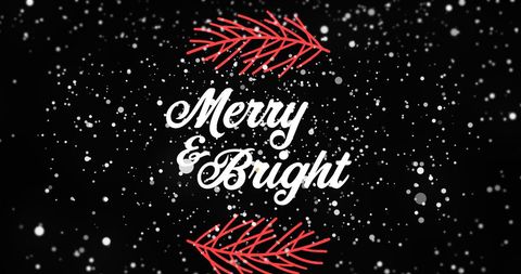 Merry and bright: festive holiday graphic with snowfall