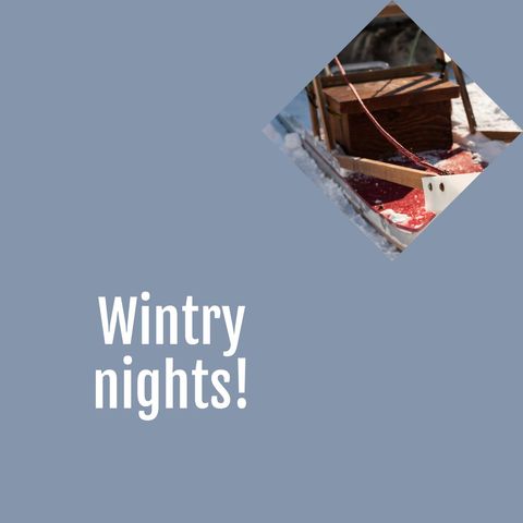 wintry nights greeting with christmas sleigh on grey background - Download Free Stock Templates Pikwizard.com