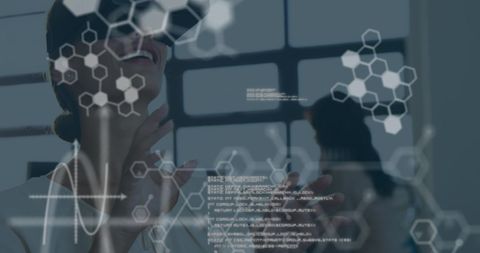 Woman Engaging with Virtual Reality Data Visualization - Download Free Stock Images Pikwizard.com