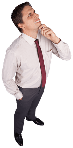 Thoughtful Businessman Transparent Background Concept